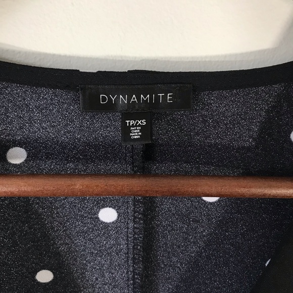 Dynamite Black and White Polka Dot Blouse - Picture 6 of 7